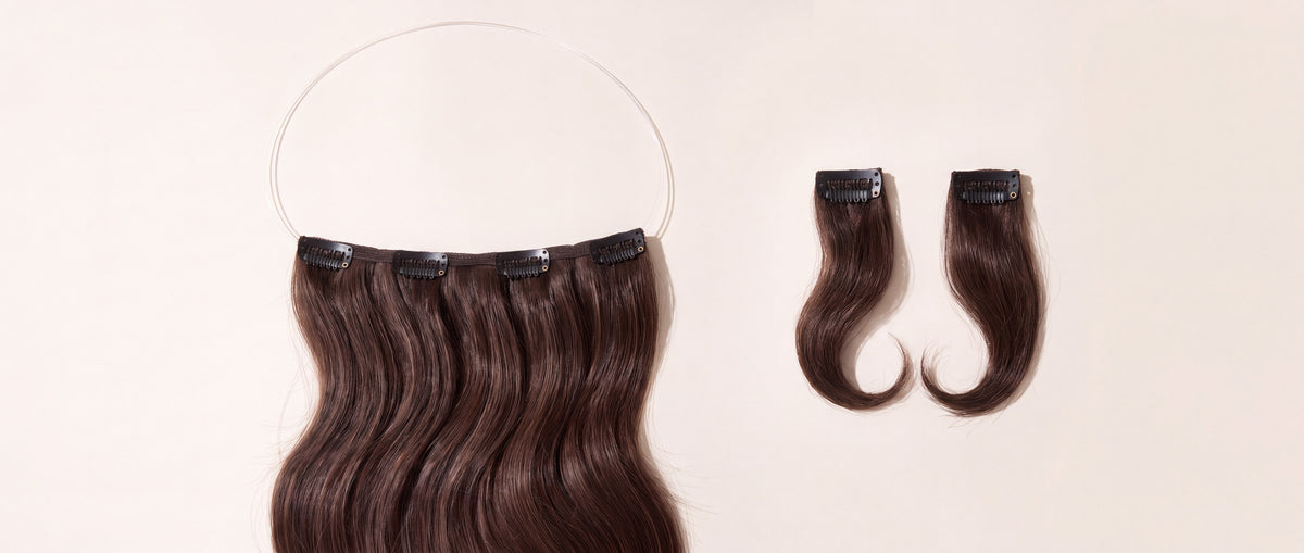 The Halo kit: halo piece with clear wire and clips, plus two clip-ins
