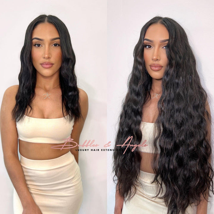 Natural Wavy Clip-In Extensions - Bubbles &amp; Angels 